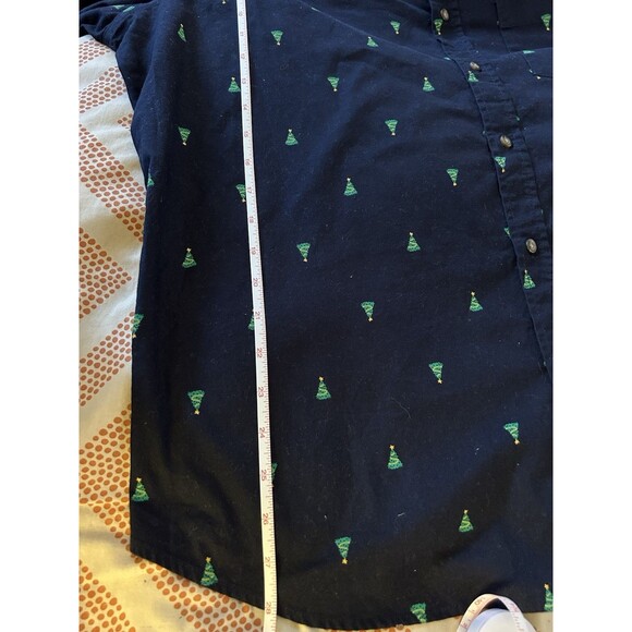 Old Navy Mens Button Down Shirt Christmas Tree Print Long Sleeve Holiday XXL - Picture 6 of 6